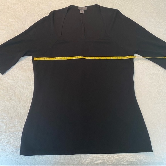Lafayette 148 Knit 3/4 Sleeve Black Top - 10 - Picture 7 of 9